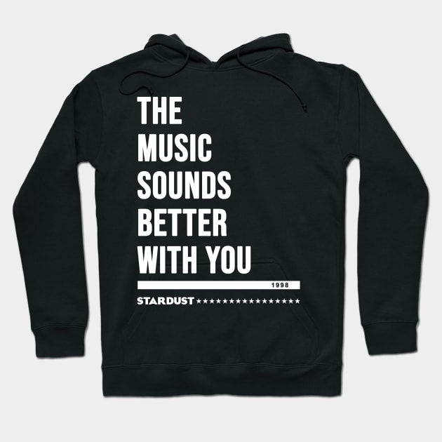 Stardust - house music from the 90s original white edition Hoodie by BACK TO THE 90´S